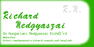 richard medgyaszai business card